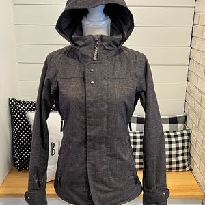Women’s Burton Dry Ride black/gray plaid snowboarding jacket